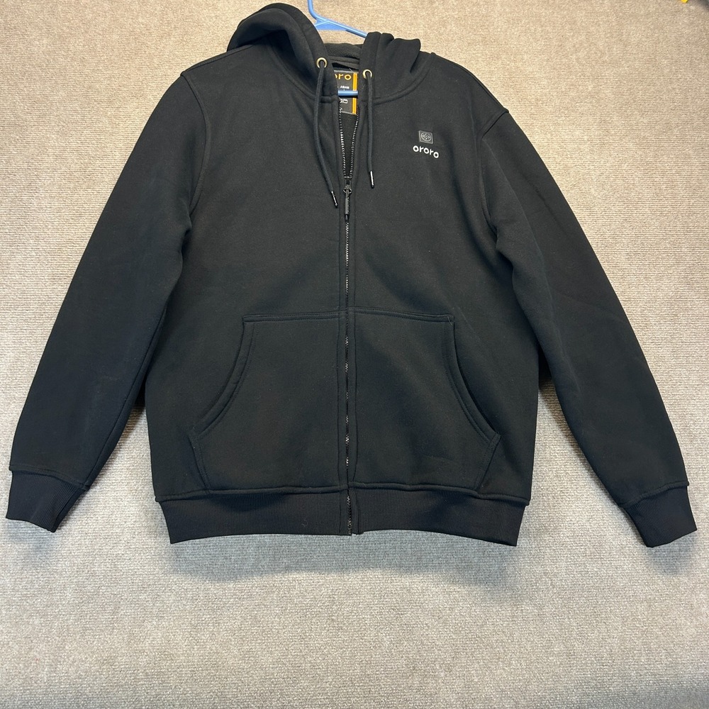 Ororo Heated Full Zip Hoodie Adult Medium Heavy Fleece Black NO BATTERY